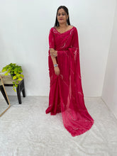 Pink Color Handmade Work Orgazna Silk Saree